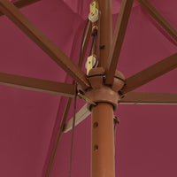 Parasol Met Houten Paal 299X240 Cm Bordeaux
