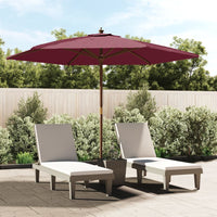 Parasol Met Houten Paal 299X240 Cm Bordeaux