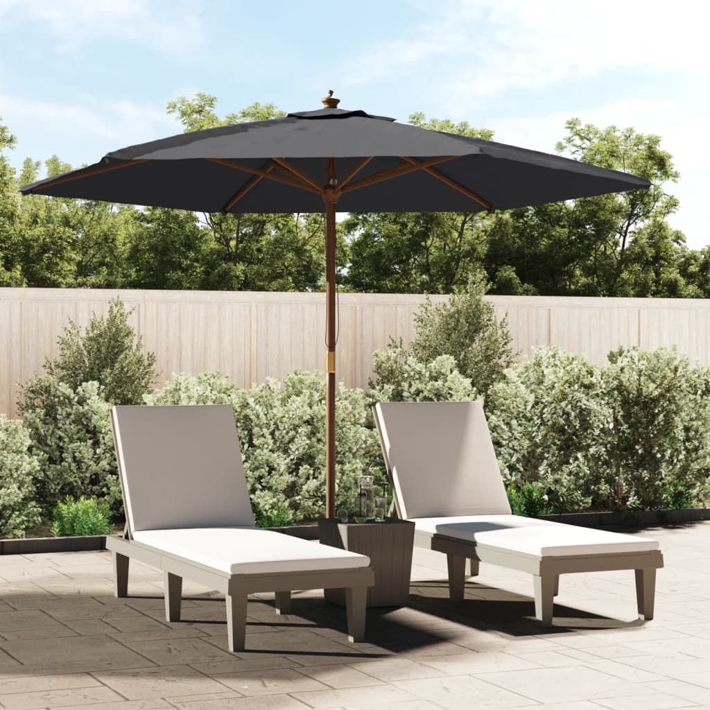 Parasol Met Houten Paal 299X240 Cm Bordeaux