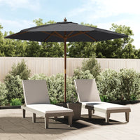 Parasol Met Houten Paal 299X240 Cm Bordeaux