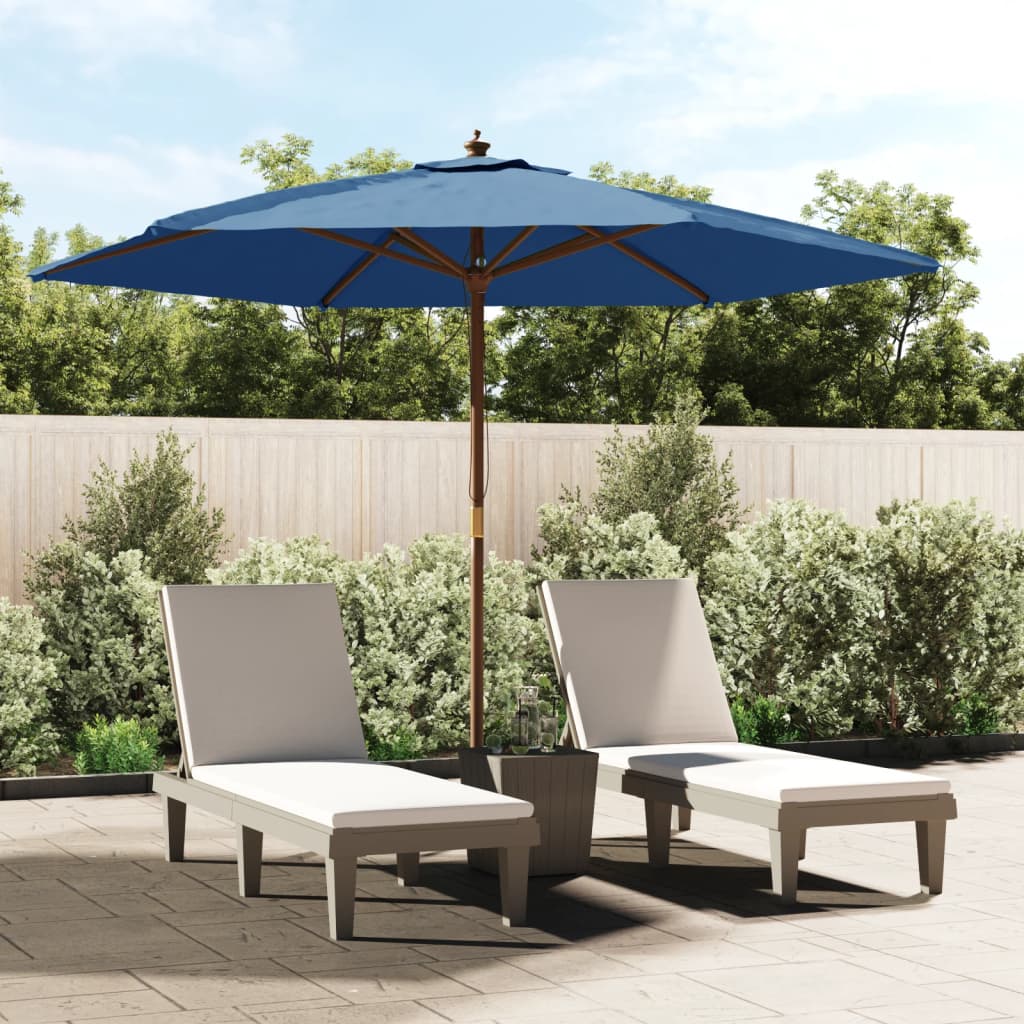 Parasol Met Houten Paal 299X240 Cm Bordeaux