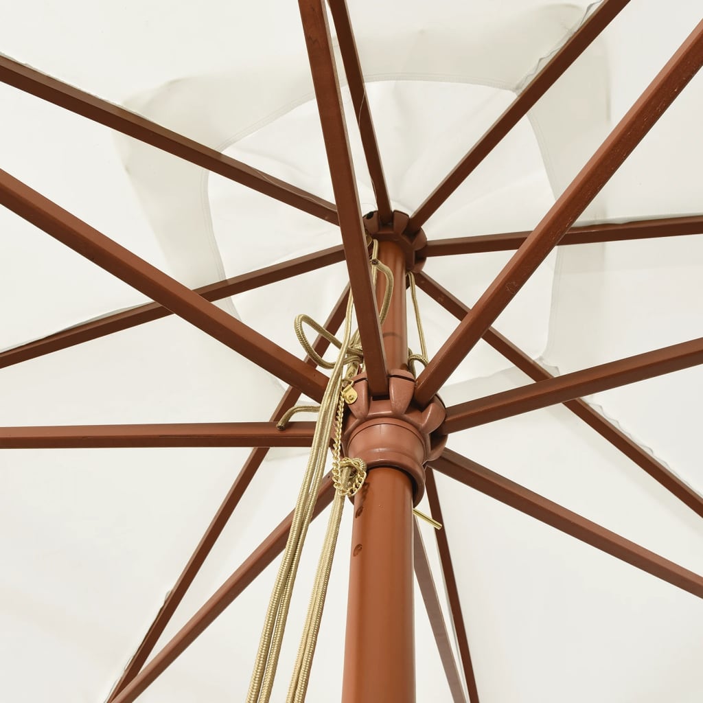 Parasol Met Houten Paal 300X300X273 Cm Kleurig