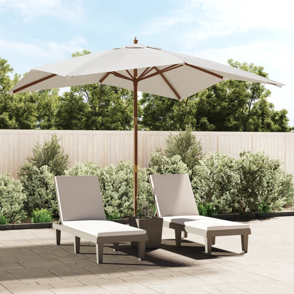 Parasol Met Houten Paal 300X300X273 Cm Kleurig