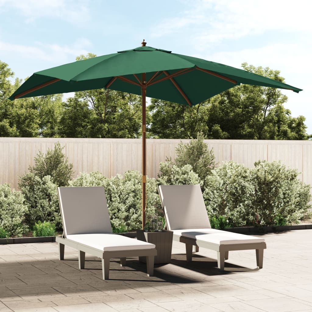 Parasol Met Houten Paal 300X300X273 Cm Kleurig