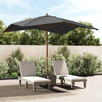 Parasol Met Houten Paal 300X300X273 Cm Kleurig