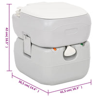 Campingtoilet Draagbaar 22+12 L Hdpe Grijs En Wit