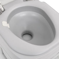 Campingtoilet Draagbaar 22+12 L Hdpe Grijs En Wit