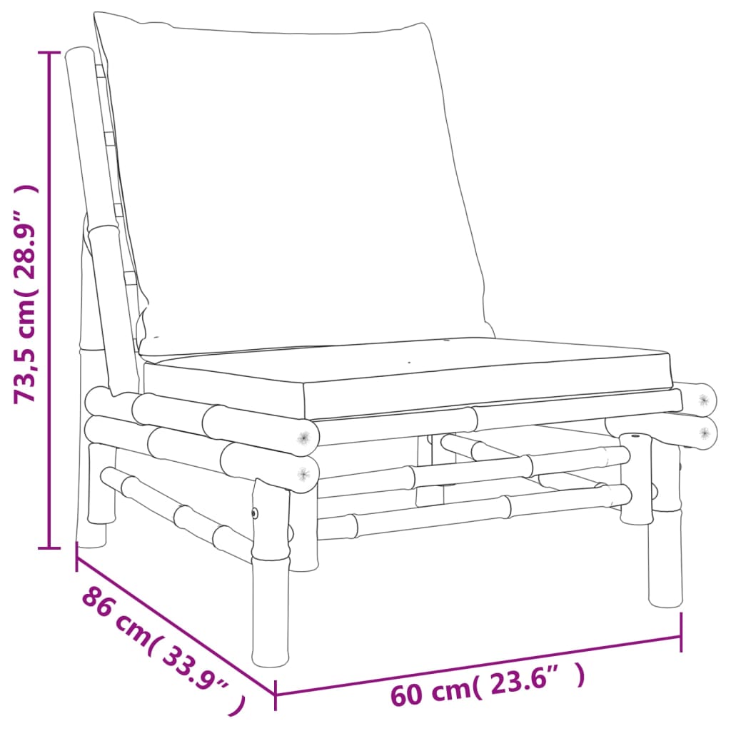 4-Delige Loungeset Met Kussens Bamboe