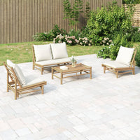 4-Delige Loungeset Met Kussens Bamboe