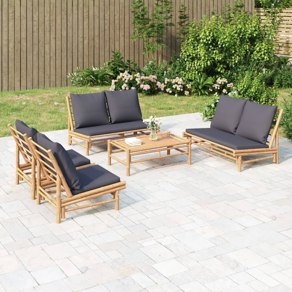 5-Delige Loungeset Met Kussens Bamboe