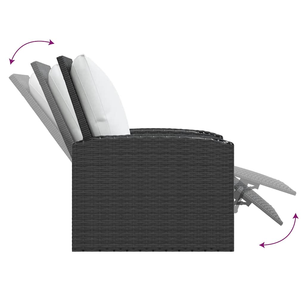 Tuinstoel Met Kussens Verstelbaar Poly Rattan