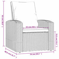 Tuinstoel Met Kussens Verstelbaar Poly Rattan