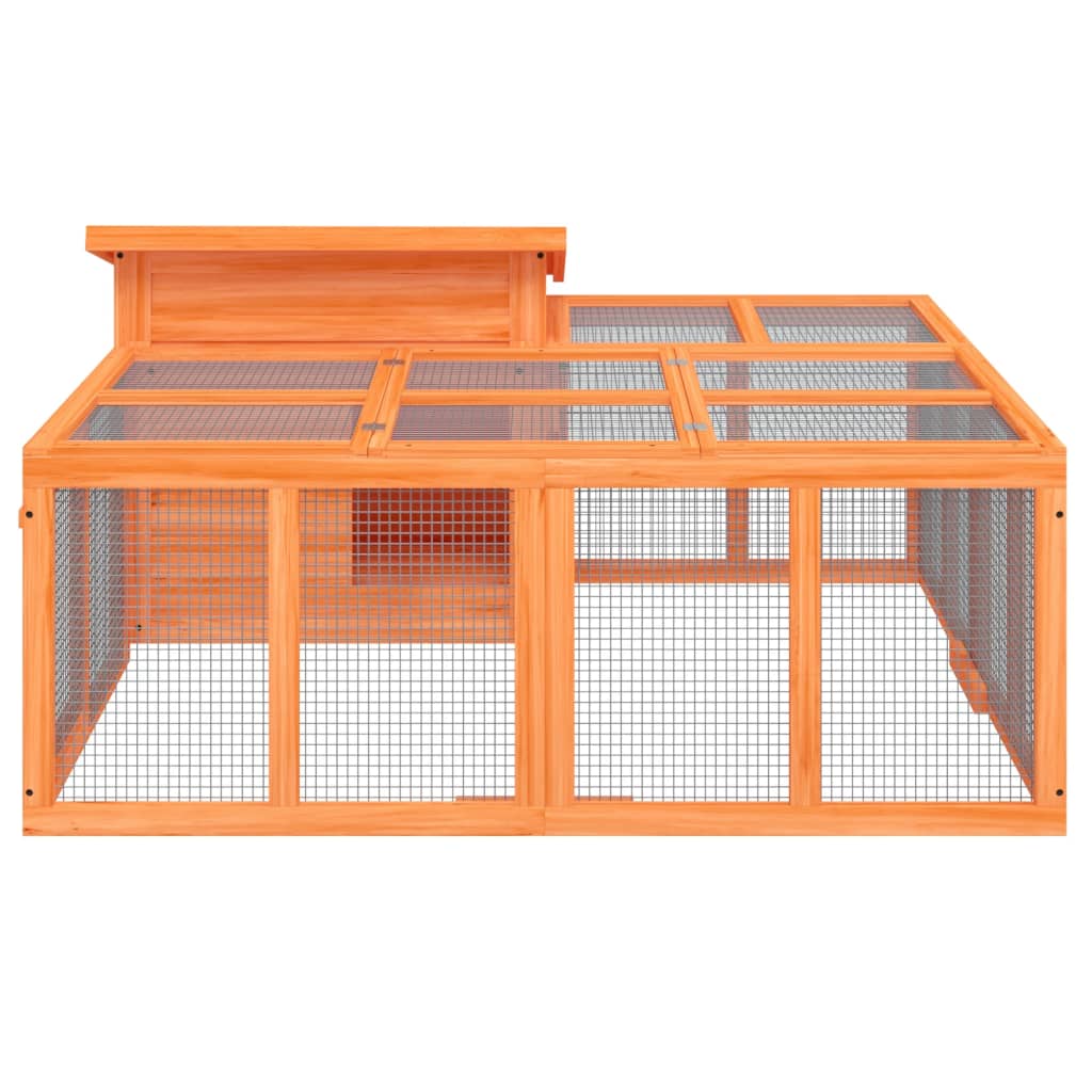 Konijnenhok 144X123X67,5 Cm Massief Grenenhout
