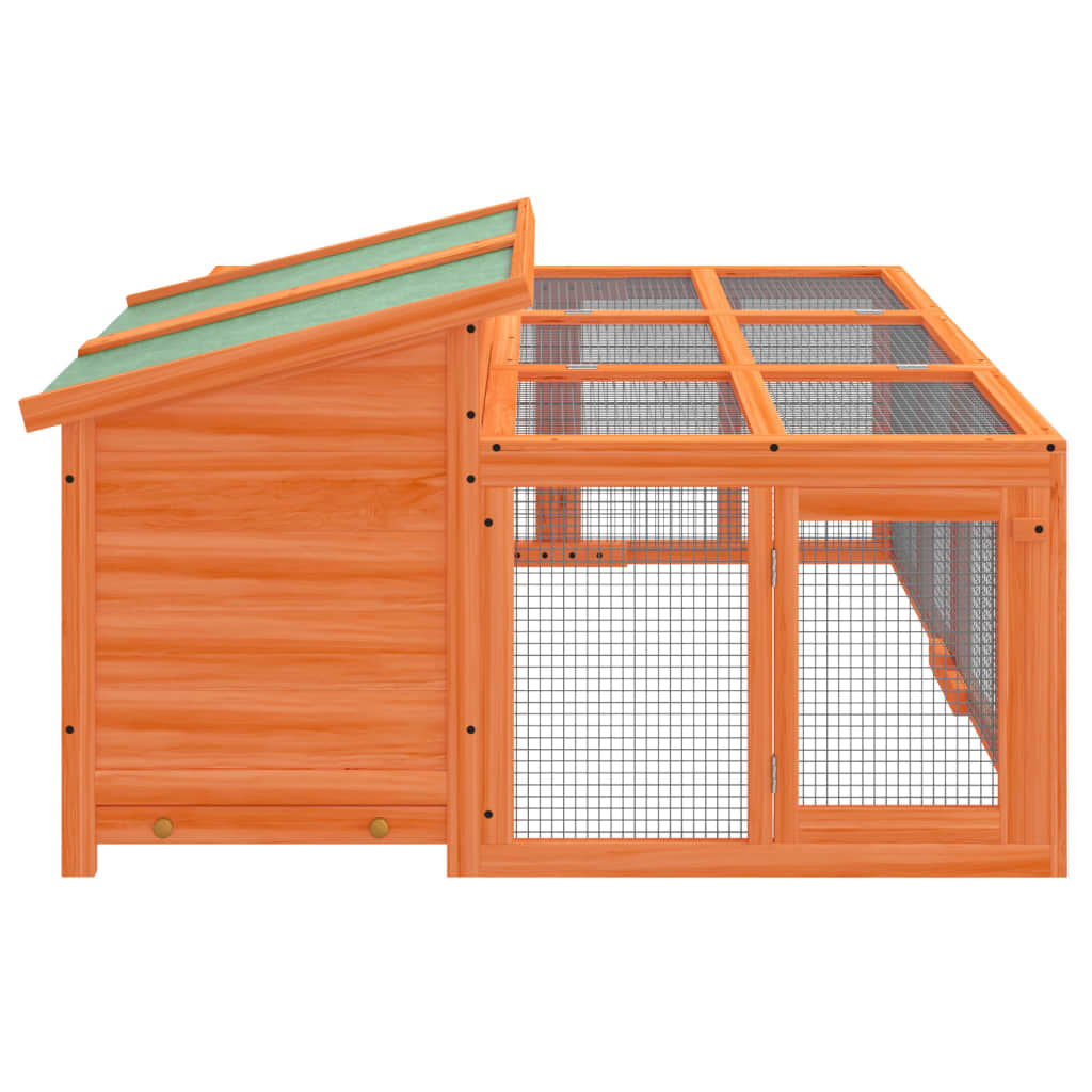 Konijnenhok 144X123X67,5 Cm Massief Grenenhout