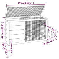 Konijnenhok 103X44X69,5 Cm Massief Grenenhout
