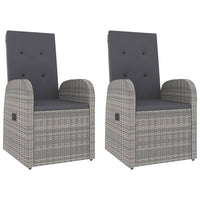 3-Delige Loungeset Poly Rattan En Massief Acaciahout Grijs