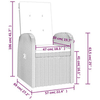 3-Delige Loungeset Poly Rattan En Massief Acaciahout Grijs