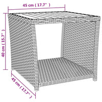 3-Delige Loungeset Poly Rattan En Massief Acaciahout Grijs