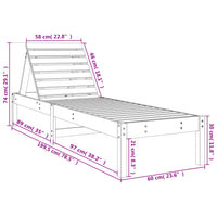 Ligbed 199,5X60X74 Cm Massief Douglashout