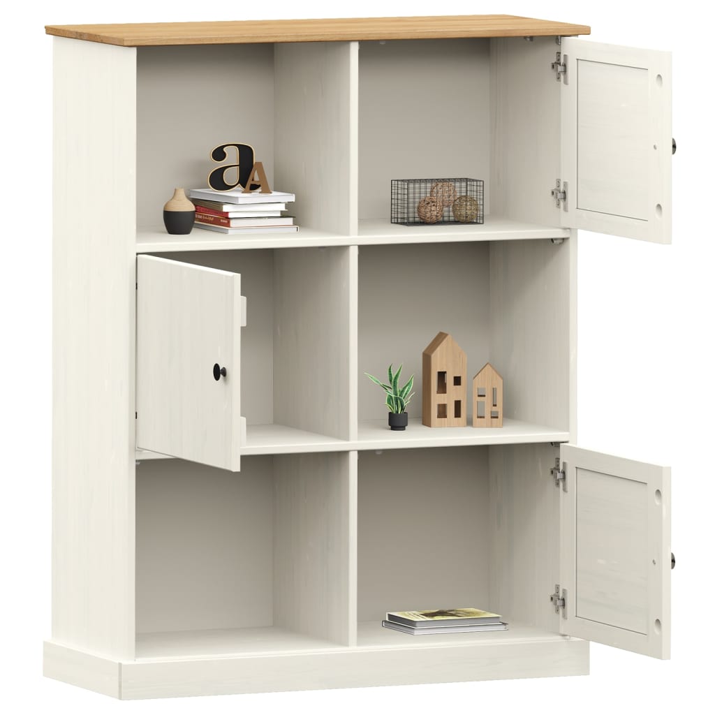 Boekenkast Vigo 90X35X114,5 Cm Massief Grenenhout