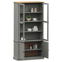 Vitrinekast Vigo 85X35X170 Cm Massief Grenenhout
