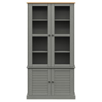 Vitrinekast Vigo 85X35X170 Cm Massief Grenenhout