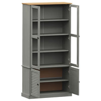 Vitrinekast Vigo 85X35X170 Cm Massief Grenenhout