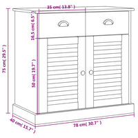 Dressoir Met Lades Vigo 78X40X75 Cm Massief Grenenhout