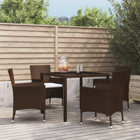 9-Delige Tuinset Met Kussens Poly Rattan Bruin