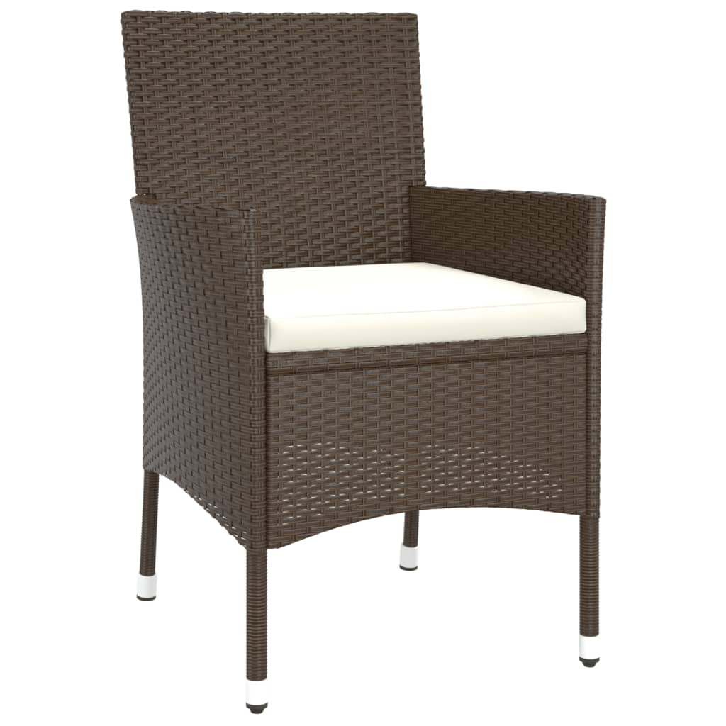 9-Delige Tuinset Met Kussens Poly Rattan Bruin