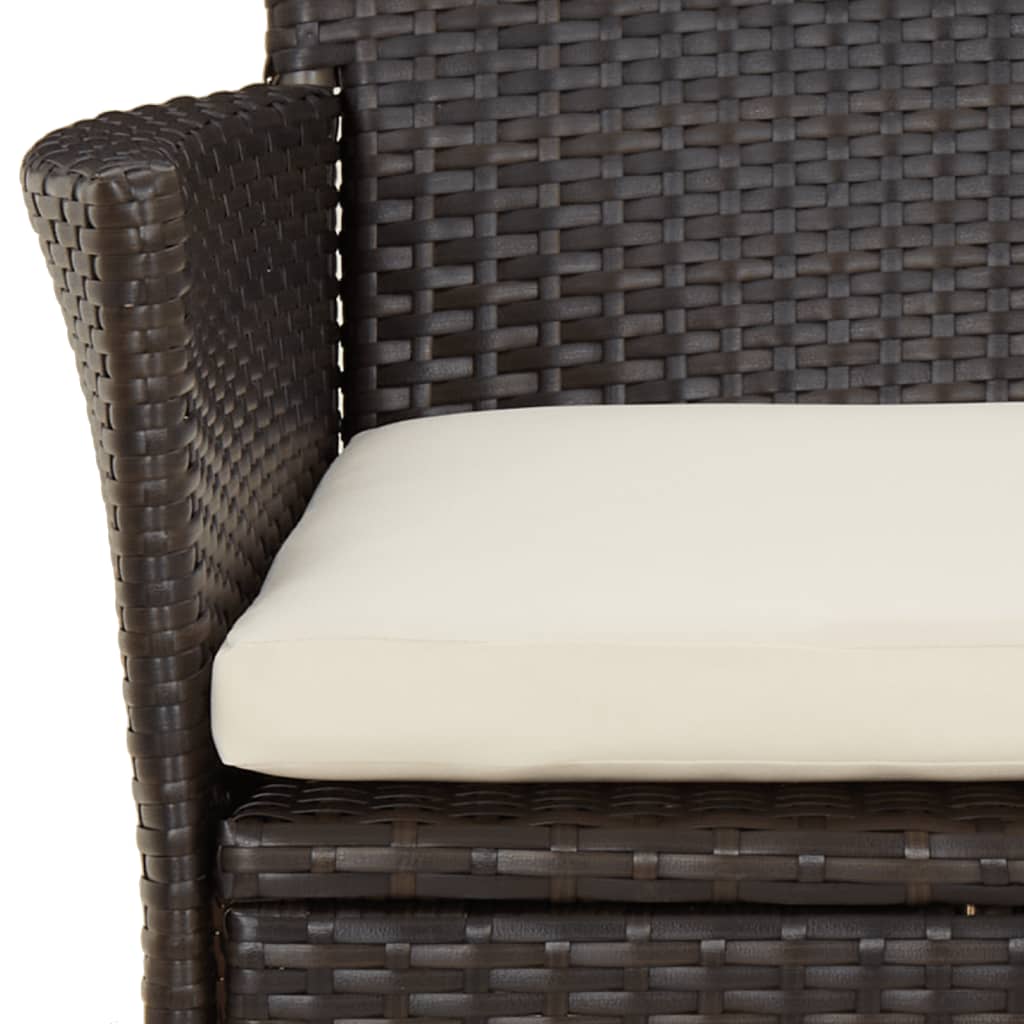 9-Delige Tuinset Met Kussens Poly Rattan Bruin