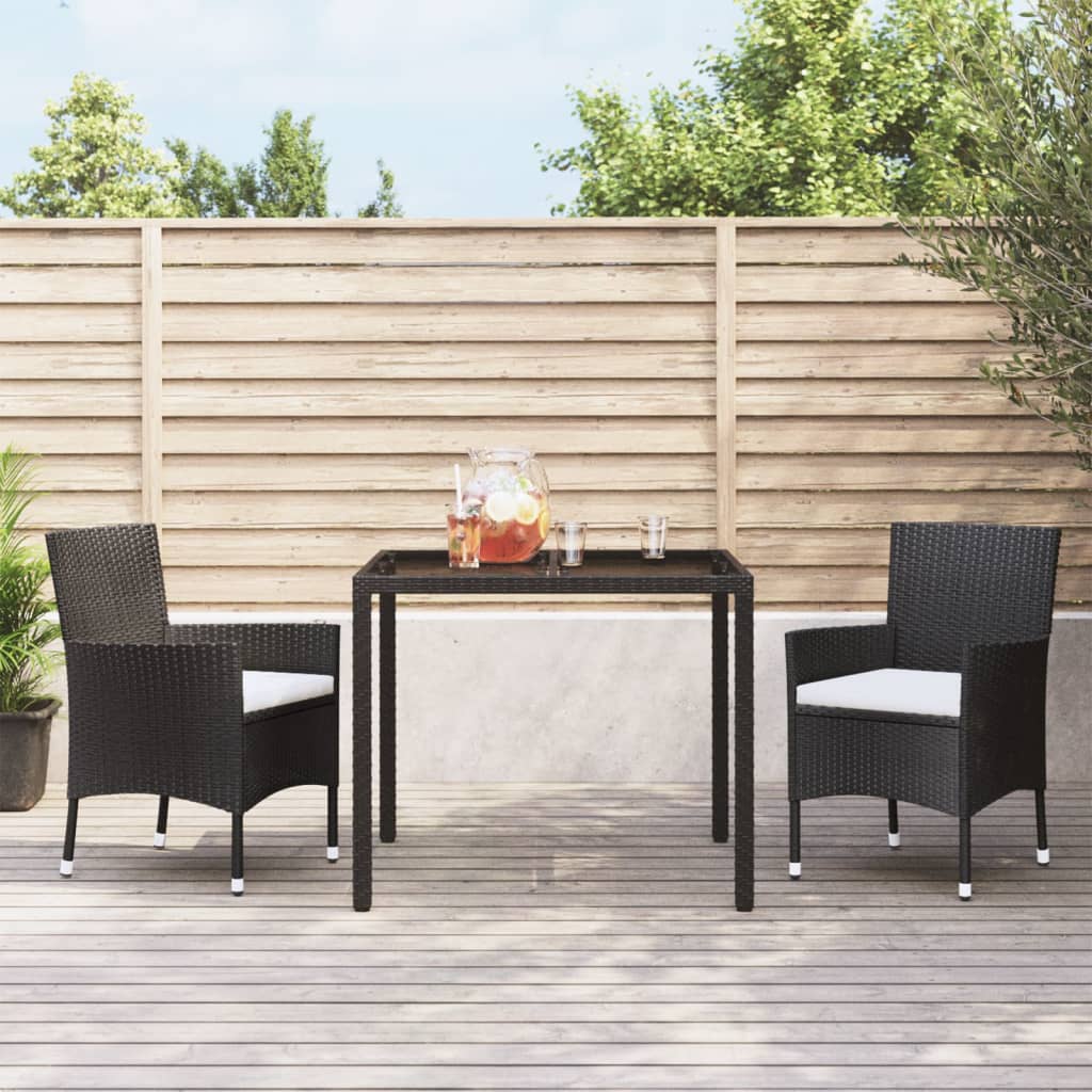 5-Delige Tuinset Met Kussens Poly Rattan Zwart