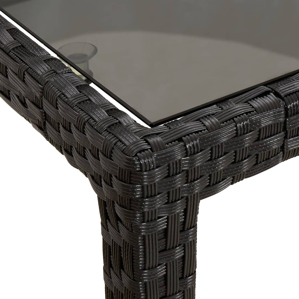 5-Delige Tuinset Met Kussens Poly Rattan Zwart