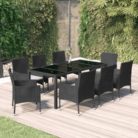 5-Delige Tuinset Met Kussens Poly Rattan Zwart