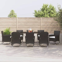 5-Delige Tuinset Met Kussens Poly Rattan Zwart