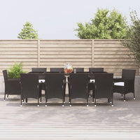 5-Delige Tuinset Met Kussens Poly Rattan Zwart