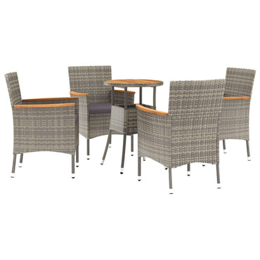 5-Delige Bistroset Met Kussens Poly Rattan