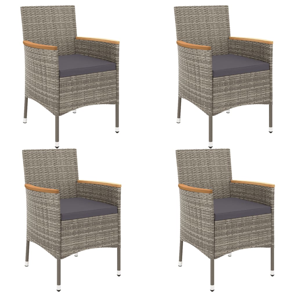 5-Delige Bistroset Met Kussens Poly Rattan