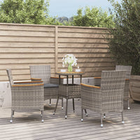 5-Delige Bistroset Met Kussens Poly Rattan