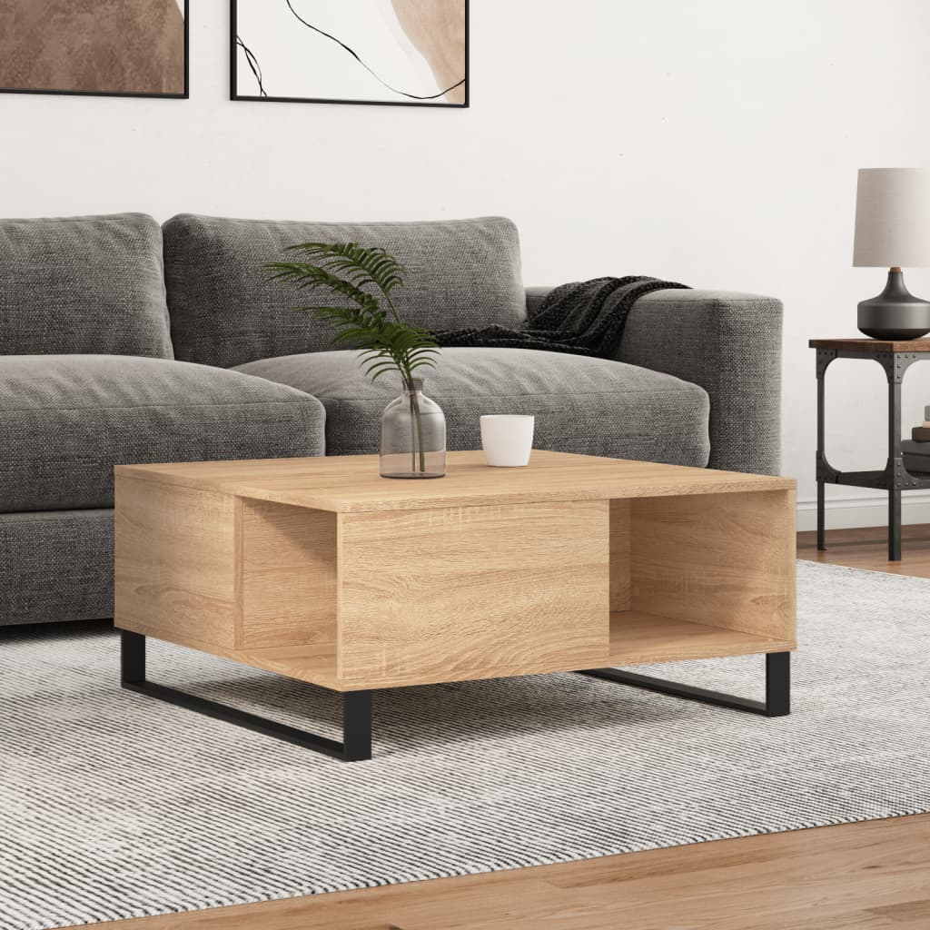Salontafel 80 X 80 X 36,5 Cm Bewerkt Hout