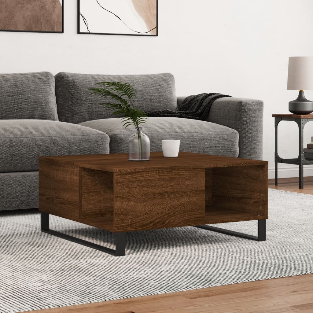 Salontafel 80 X 80 X 36,5 Cm Bewerkt Hout