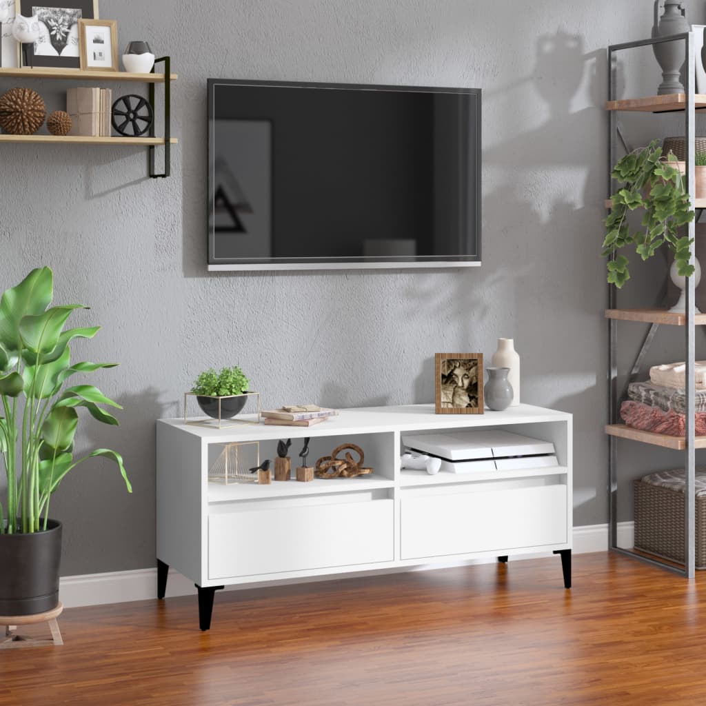 Tv-Meubel 150X30X44,5 Cm Bewerkt Hout Wit