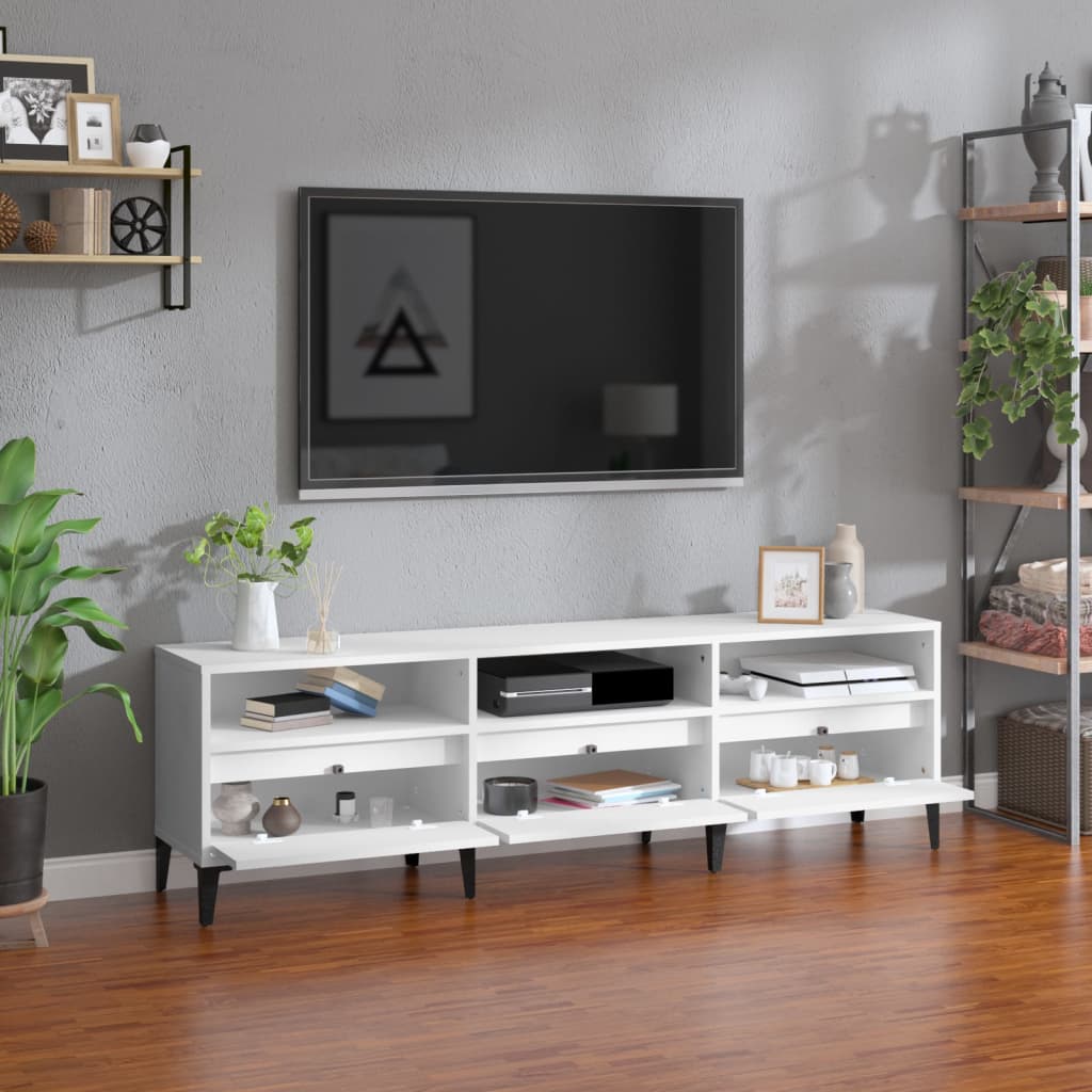 Tv-Meubel 150X30X44,5 Cm Bewerkt Hout Wit