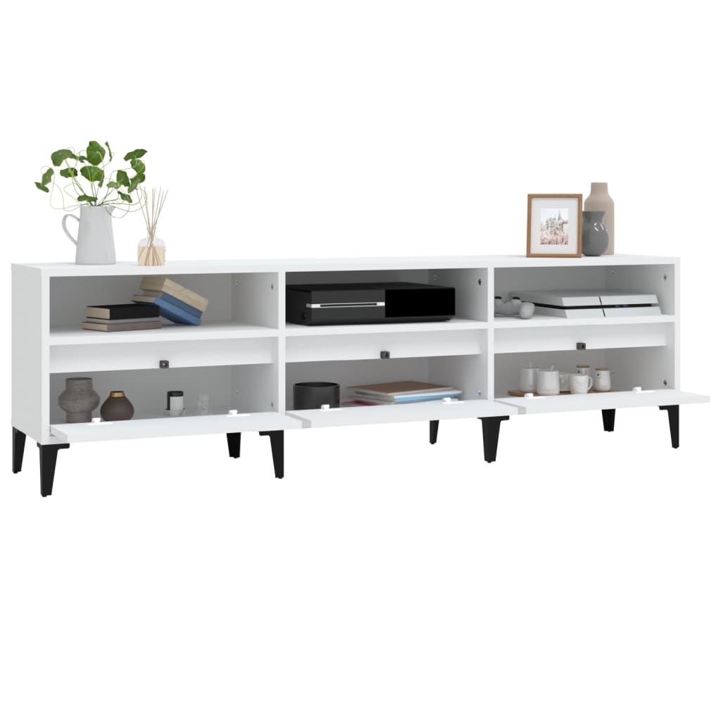 Tv-Meubel 150X30X44,5 Cm Bewerkt Hout Wit