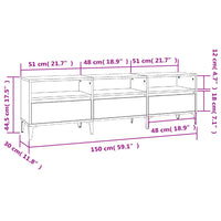 Tv-Meubel 150X30X44,5 Cm Bewerkt Hout Wit