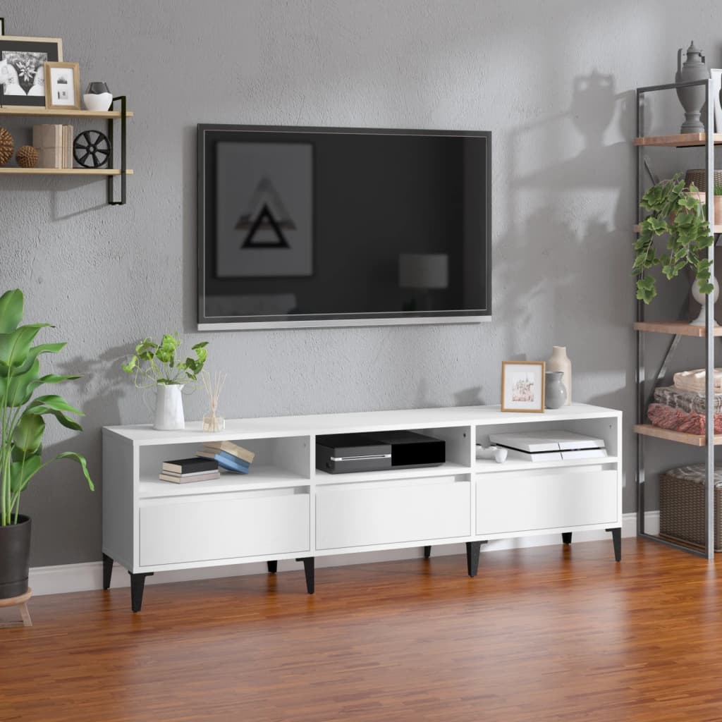 Tv-Meubel 150X30X44,5 Cm Bewerkt Hout Wit