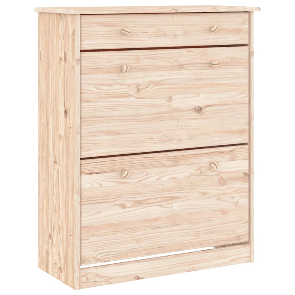 Schoenenkast Alta 77X35X96 Cm Massief Grenenhout Naturel