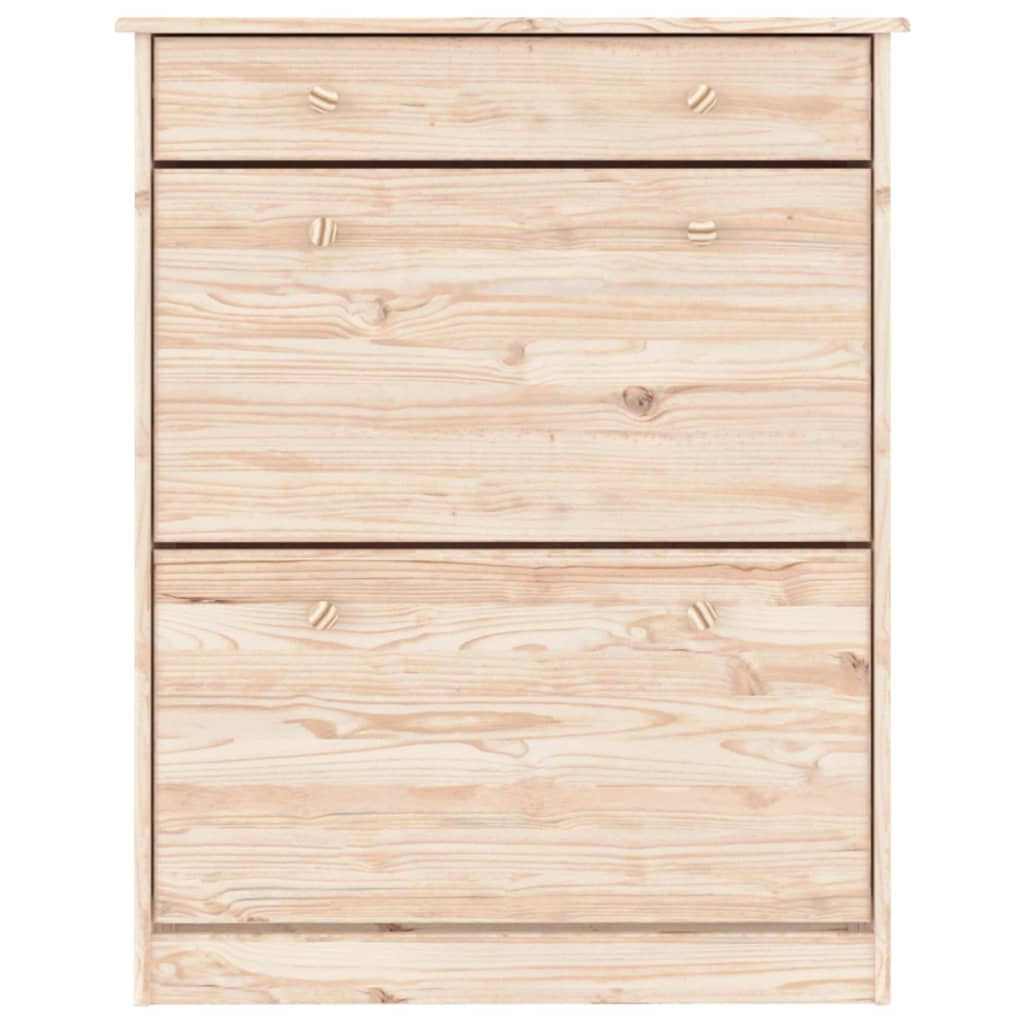 Schoenenkast Alta 77X35X96 Cm Massief Grenenhout Naturel