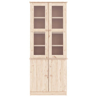 Vitrinekast Alta 77X35X186,5 Cm Massief Grenenhout