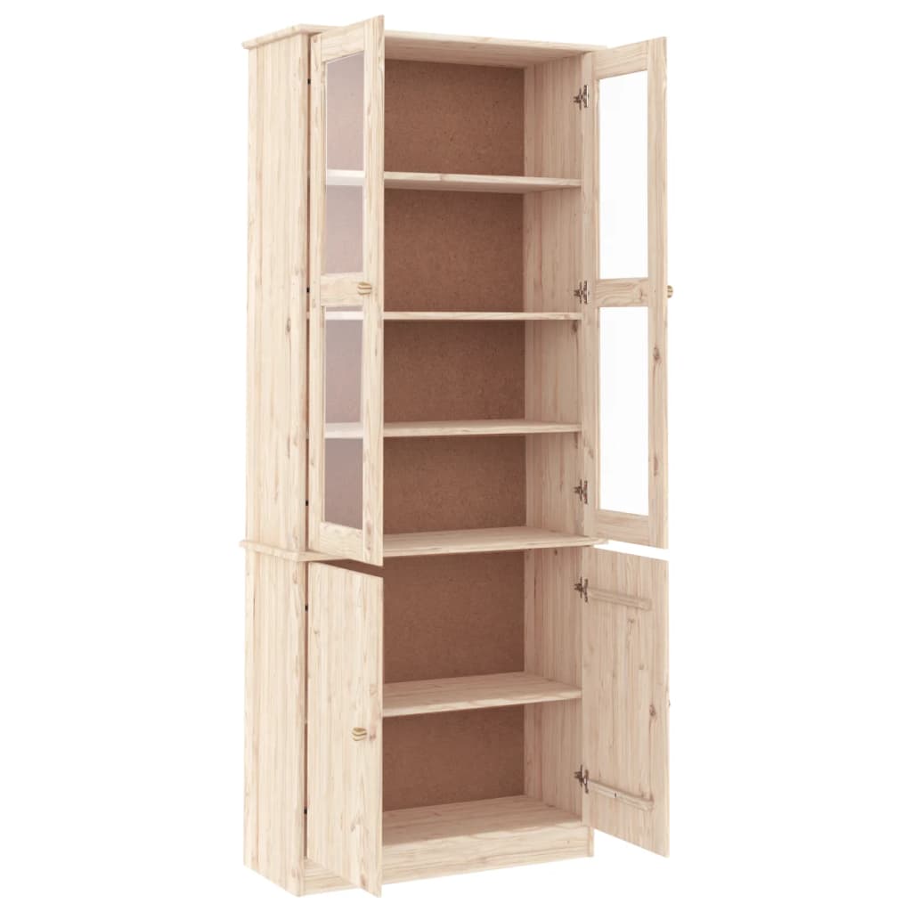 Vitrinekast Alta 77X35X186,5 Cm Massief Grenenhout